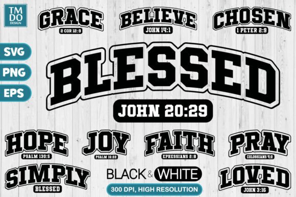 Christian Bundle: Easter, Blessed, Faith T-Shirt Designs