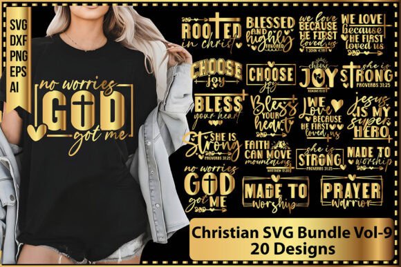 Christian SVG Bundle Vol-9: T-Shirt Designs for Editorial Impact