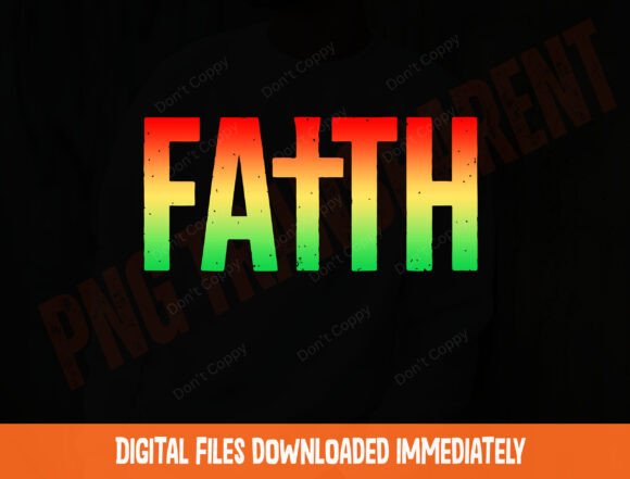 Distressed Faith Cross Christian PNG for T-Shirt Designs