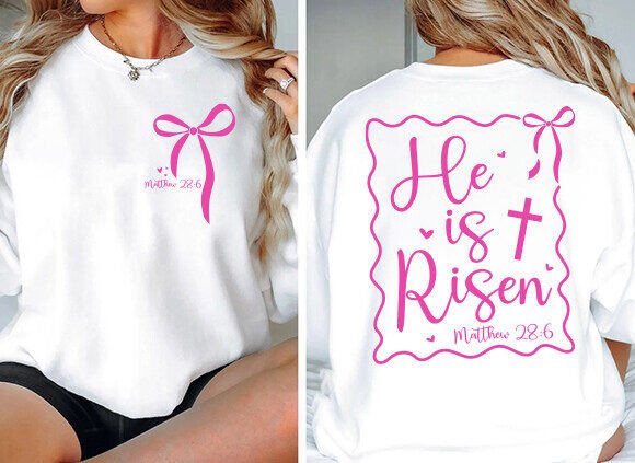 He is Risen SVG PNG, Christian Bow Png — T-Shirt Designs