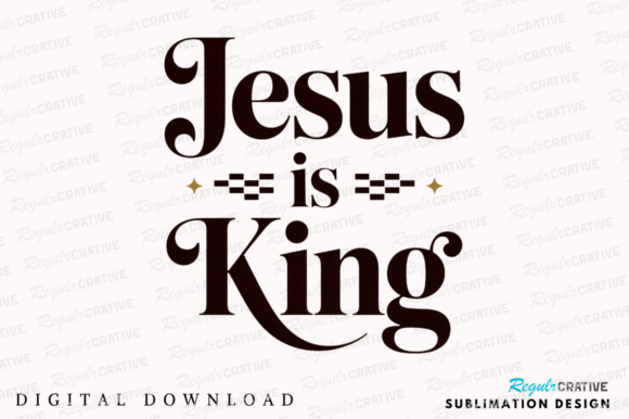 Jesus is King Brown Text Illustration T-Shirt Designs